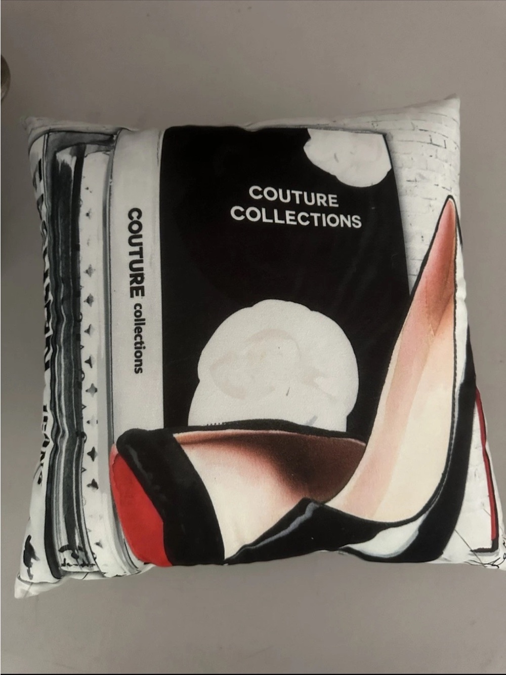 Source Unknown Couture Collections Decor Pillow in Black, White & Pink